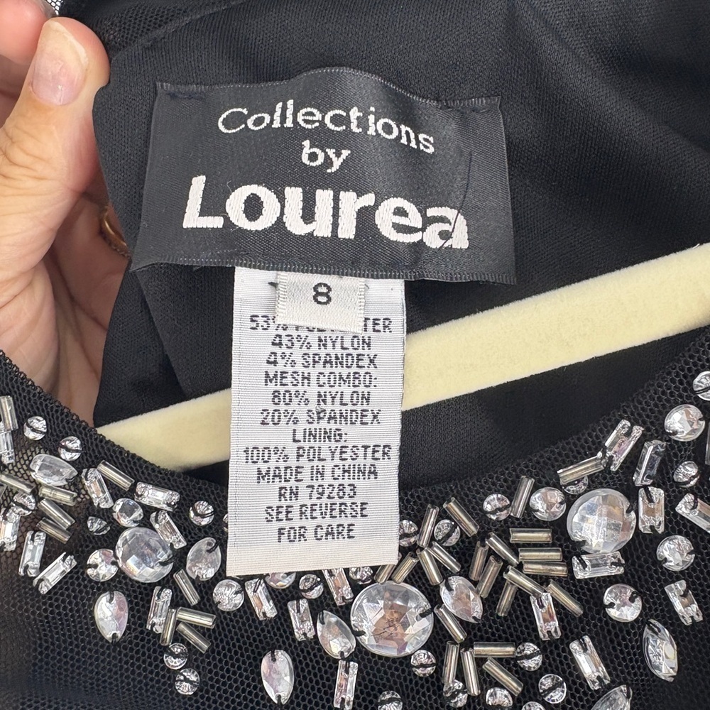 Collections By Lourea Crinkle V Shaped Cocktail Formal Dress- Size 8 - Picture 3 of 6